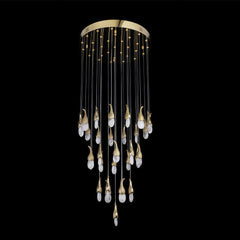 Modern 22X47 Inch 32 Rock Crystal Short-eggplants Pendant Modern LED Chandelier