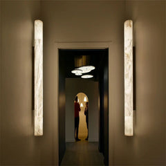 Ethereal Alabaster Linear Hallway Sconce Light For Living Room