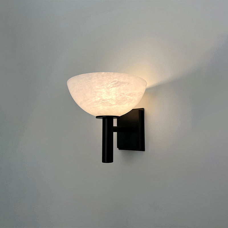 Melange Alabaster Bedside Wall Sconce, Indoor Hallway Wall Lamp