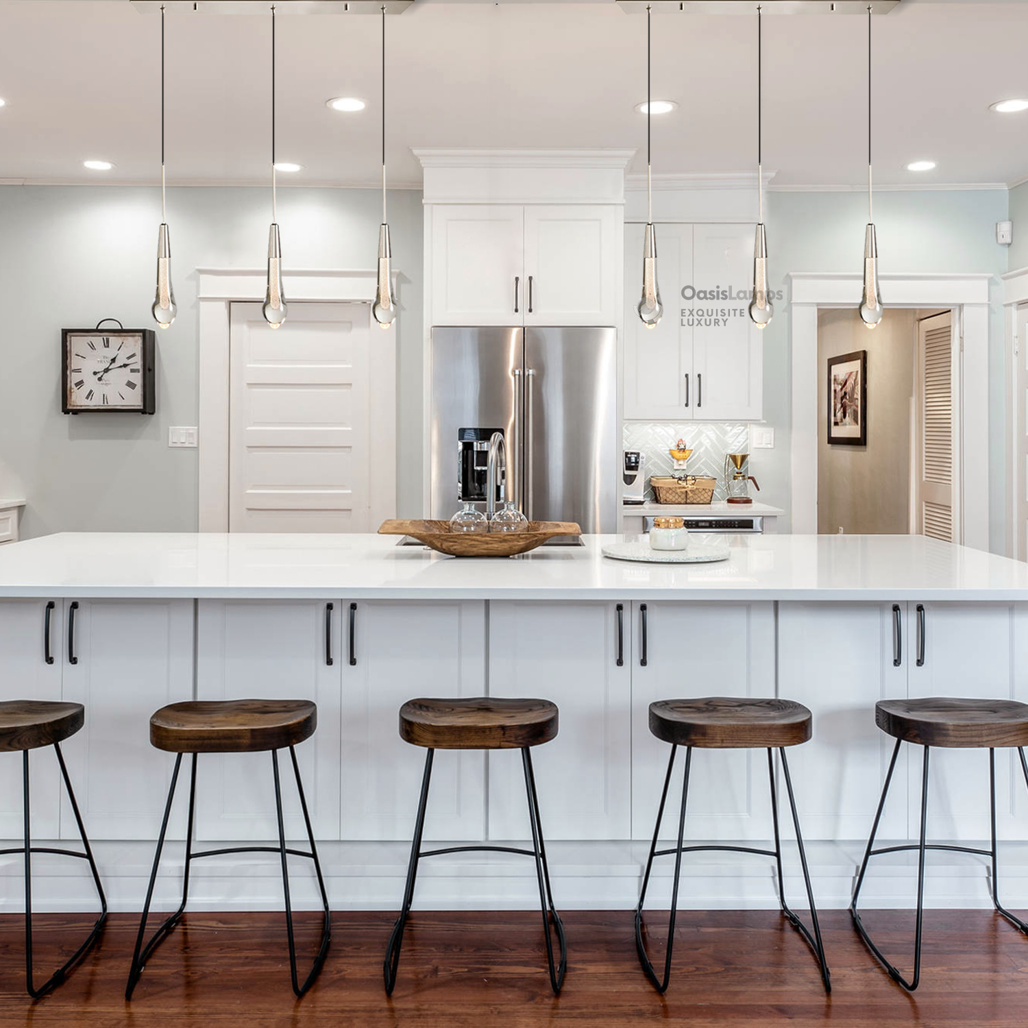 Elara Solitaires Linear Crystal Chandelier 22'' 35''W#color_nickel,size_22"-3 lights