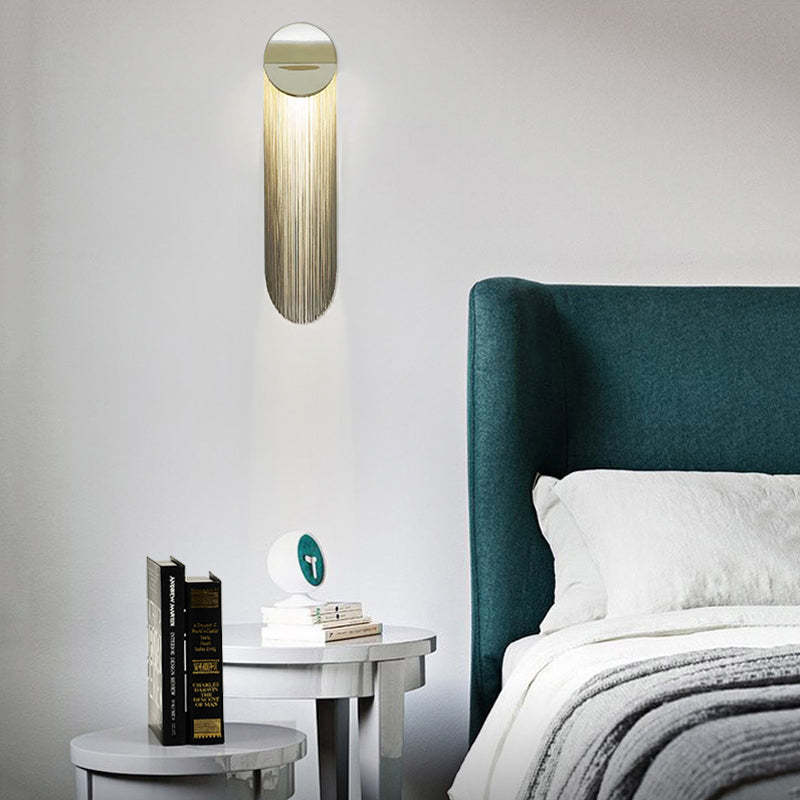 Modern Chain Tassel<br> Arcs  Wall Sconce