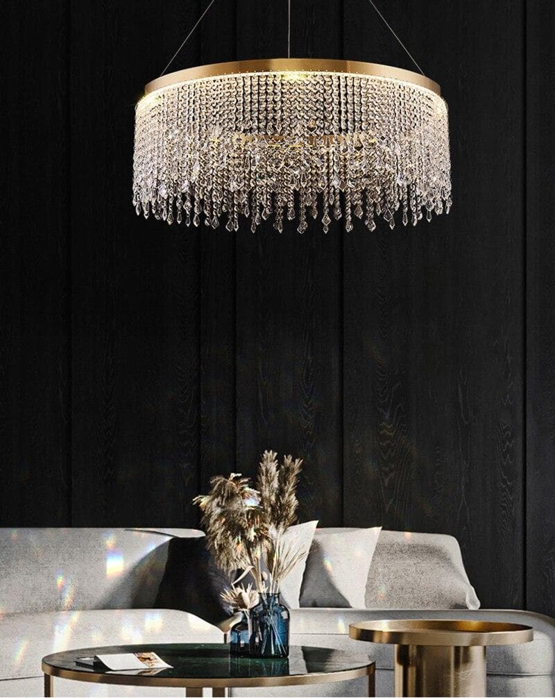 Modern Crystal Tassel Pendant Ring Crystal Chandelier