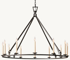19TH C. ENGLISH OPENWORK ROUND CHANDELIER 50"