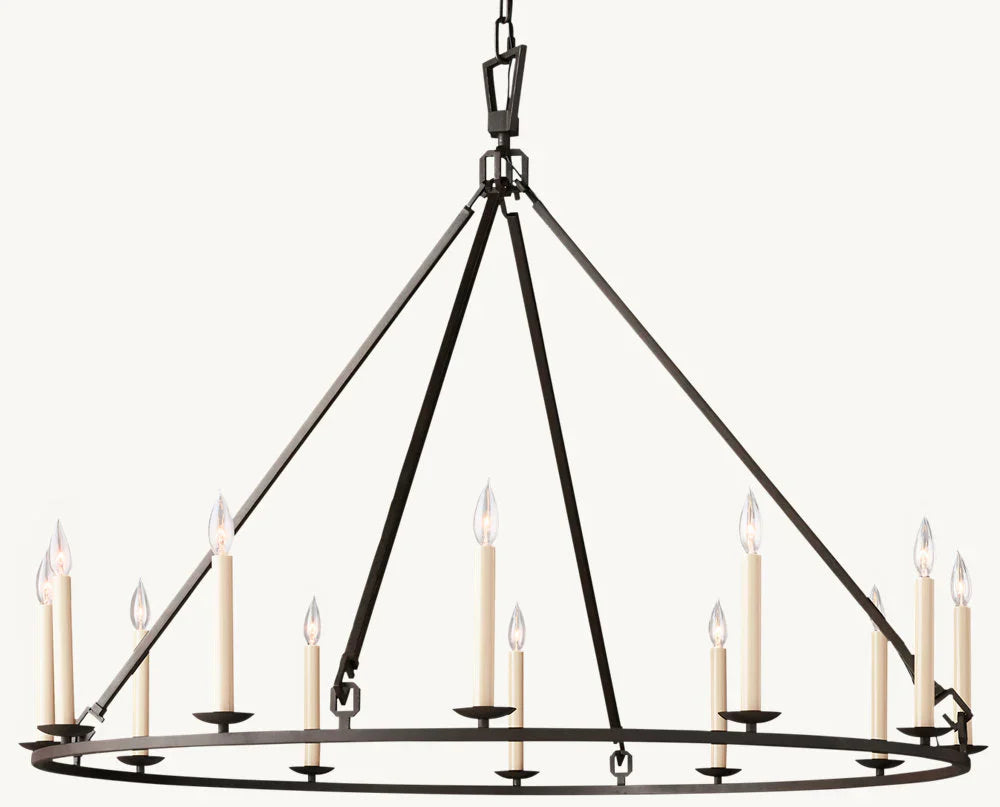 19TH C. ENGLISH OPENWORK ROUND CHANDELIER 50"