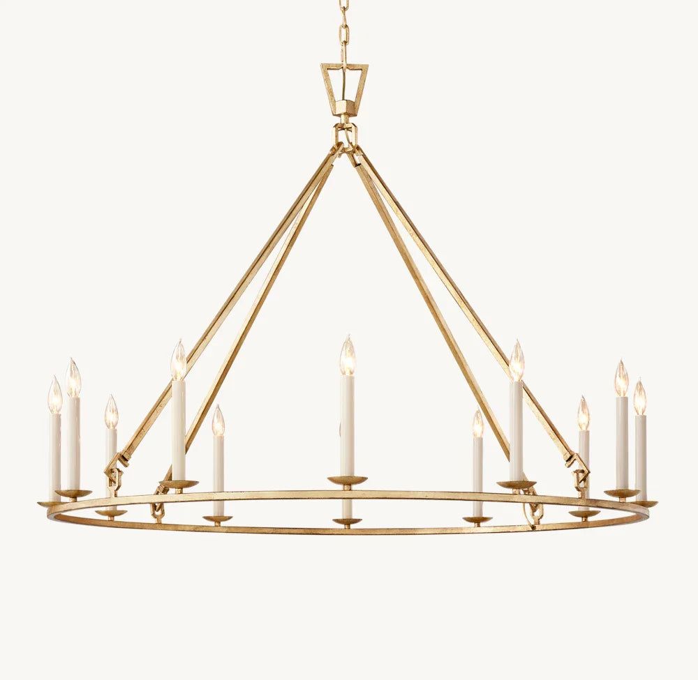 19TH C. ENGLISH OPENWORK ROUND CHANDELIER 50"