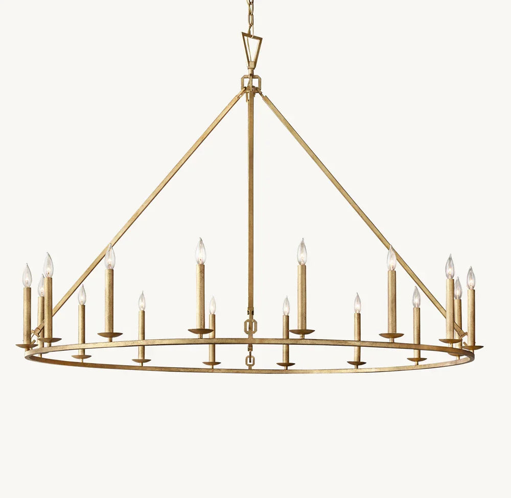 19TH C. ENGLISH OPENWORK ROUND CHANDELIER 60"