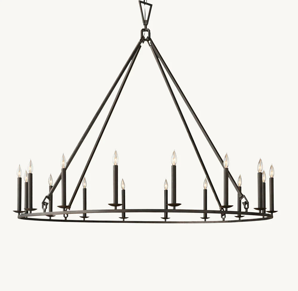 19TH C. ENGLISH OPENWORK ROUND CHANDELIER 60"