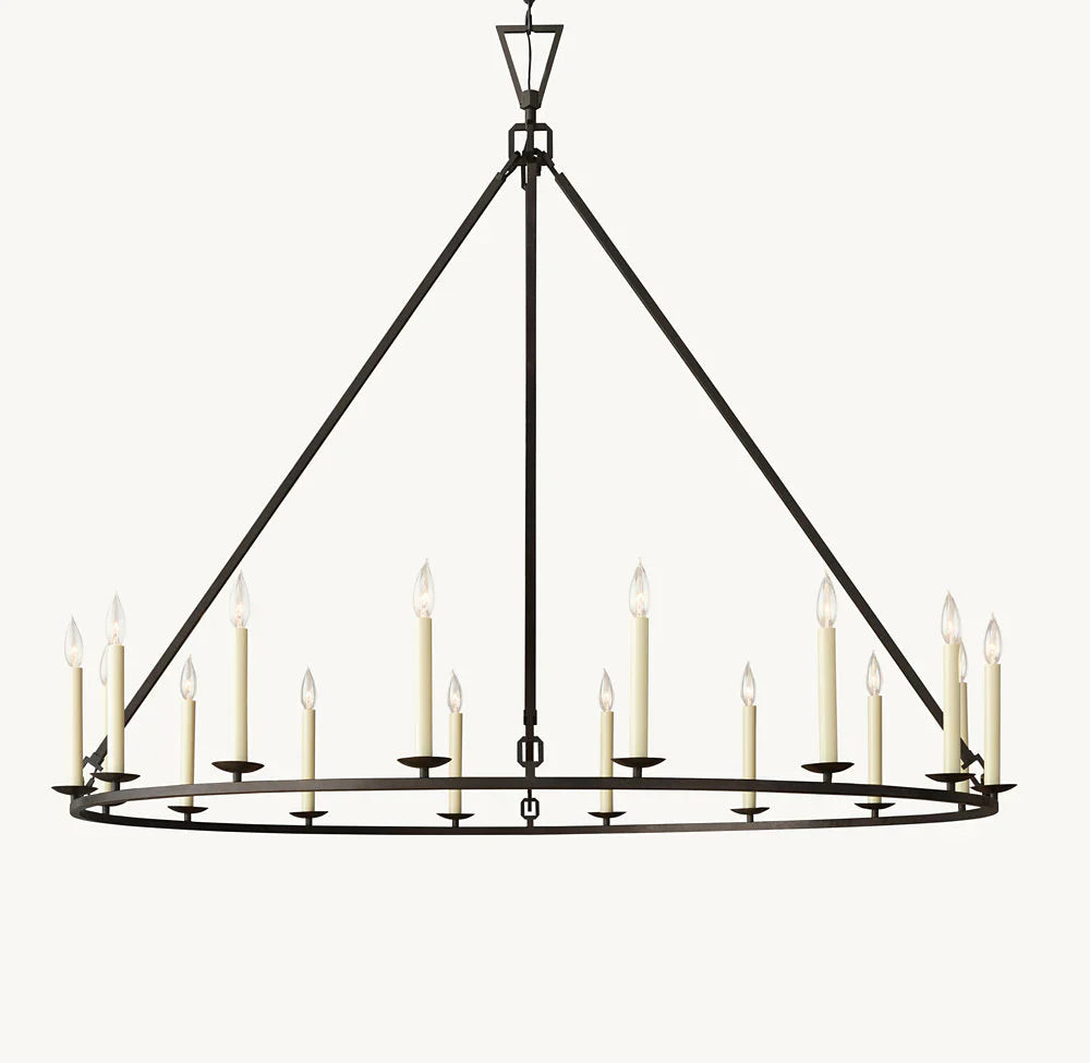 19TH C. ENGLISH OPENWORK ROUND CHANDELIER 72"