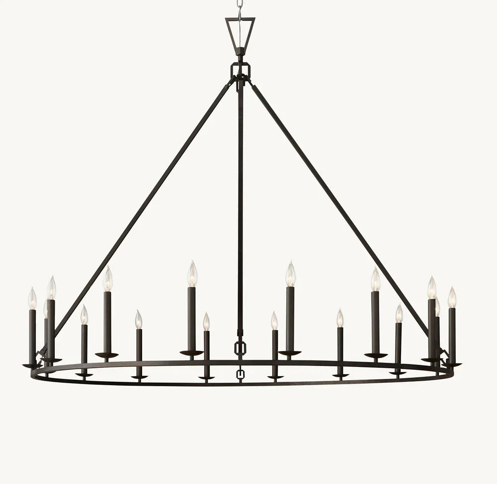 19TH C. ENGLISH OPENWORK ROUND CHANDELIER 72"