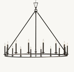 19TH C. ENGLISH OPENWORK ROUND CHANDELIER 72"