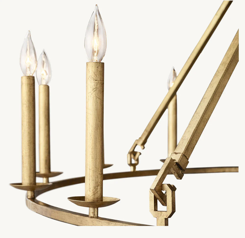 19TH C. ENGLISH OPENWORK TWO-TIER ROUND CHANDELIER 40"
