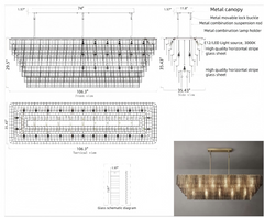 Sirens Glass Rectangular Chandelier