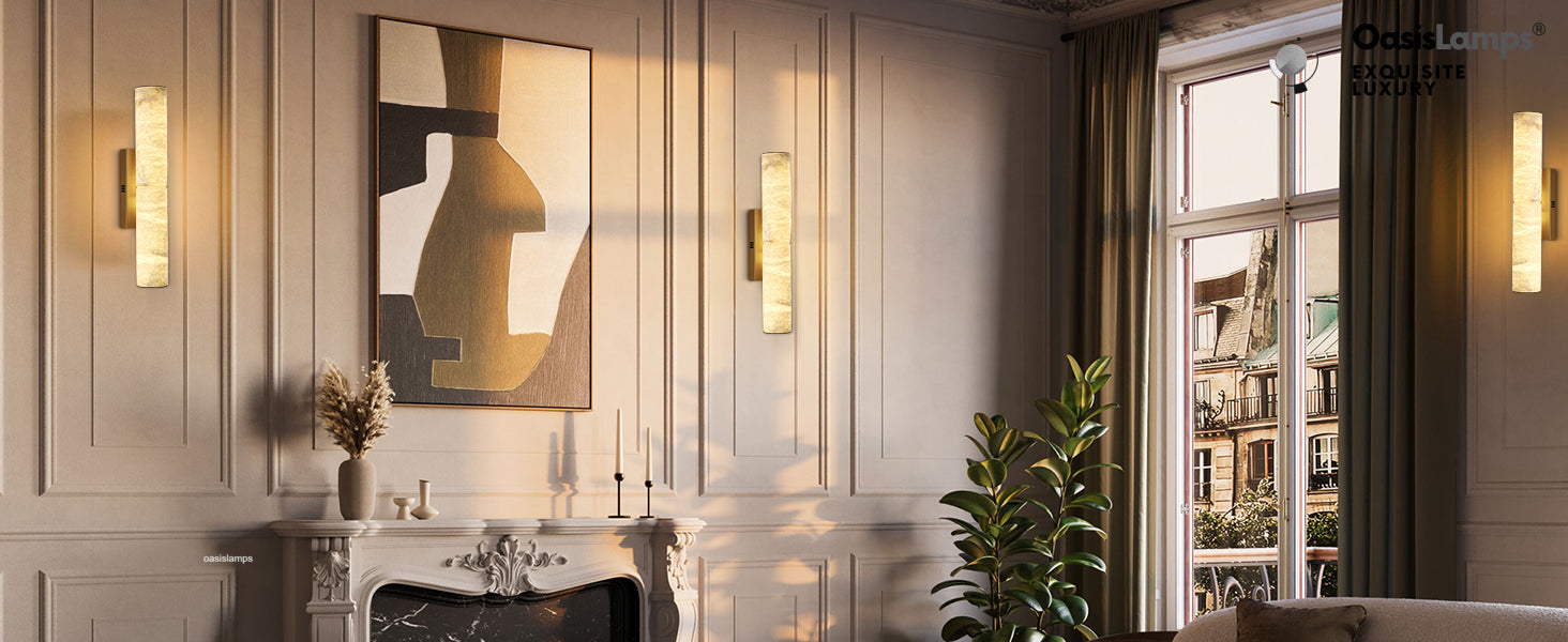 Sylvia Palladian Alabaster Wall Sconce 20" 36"H#size_20",finish_brass