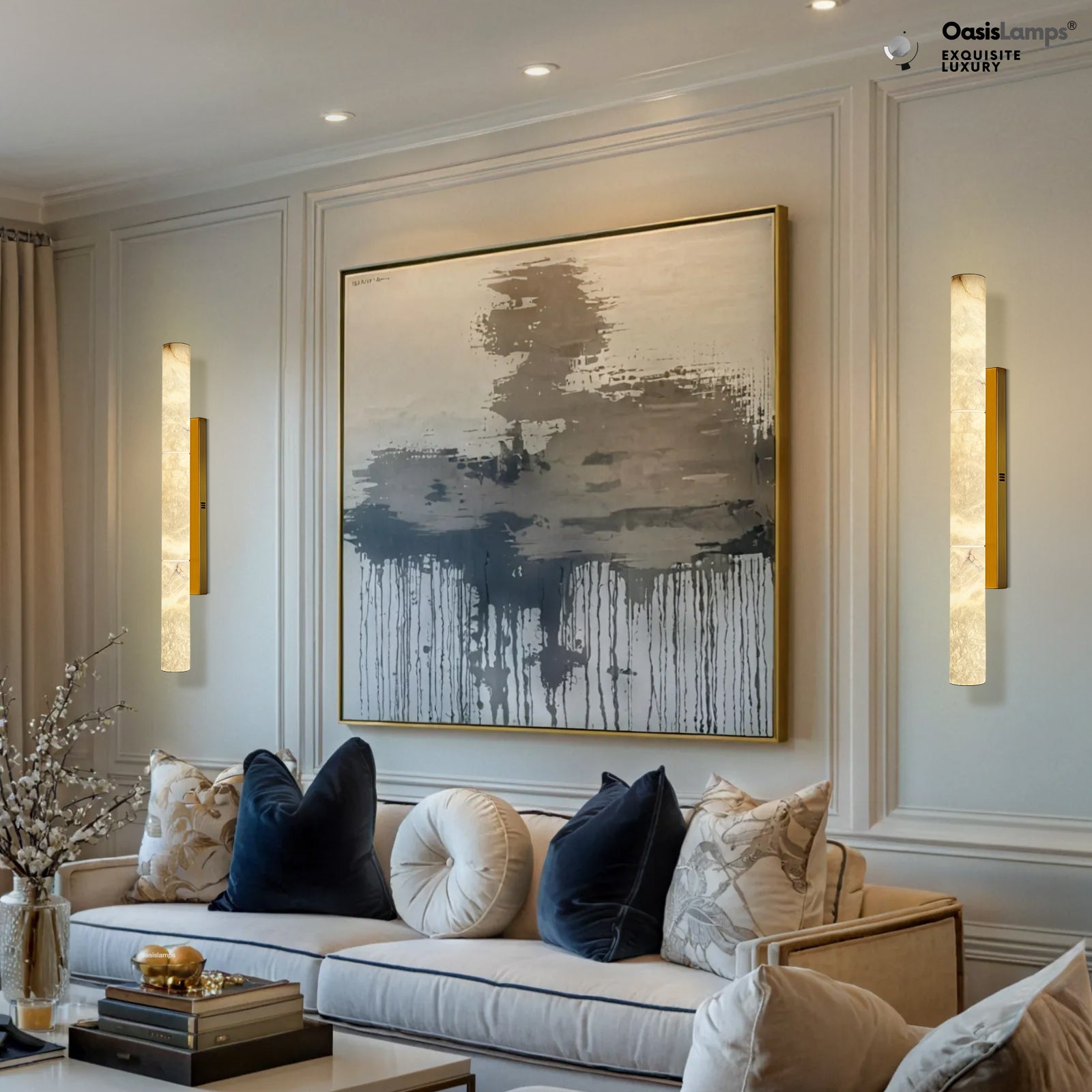 Sylvia Palladian Alabaster Wall Sconce 20" 36"H#size_36",finish_brass