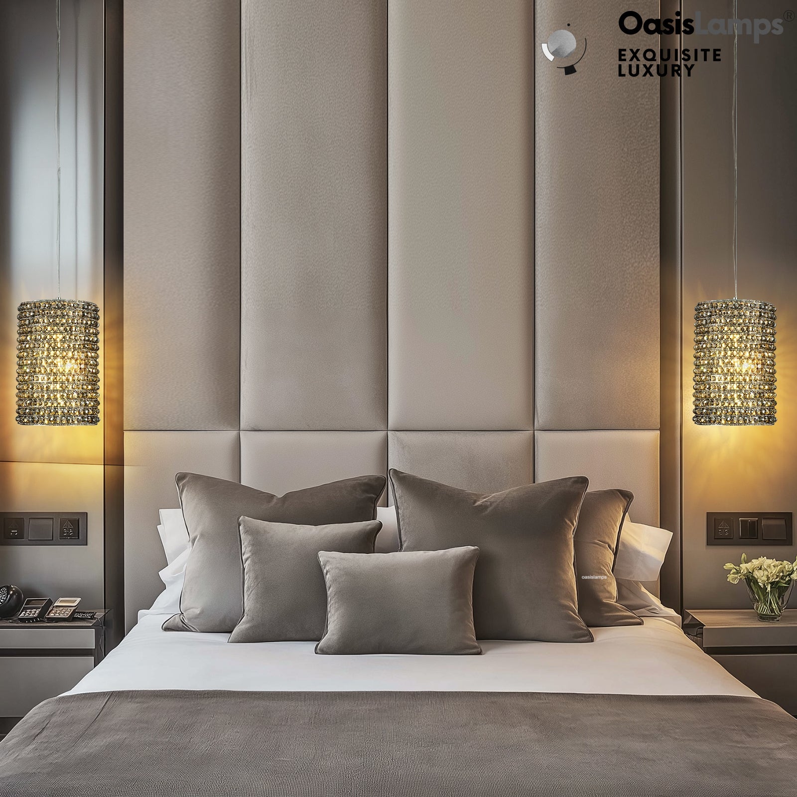 Stellar Beads Pendant Lights Smoke Clear 12"#Color_Gray