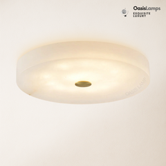 Egwent Alabaster Dish Recessed Circular LED Chandelier Flushmount