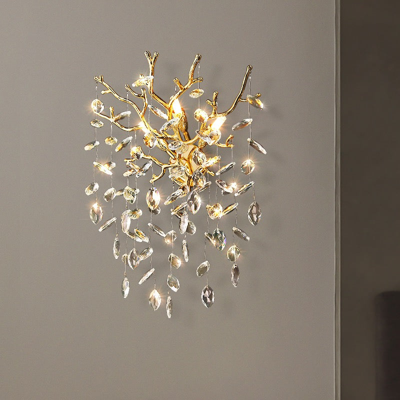 Flavia Stylish  Crystal Wall Sconce For Bedroom, Living Room