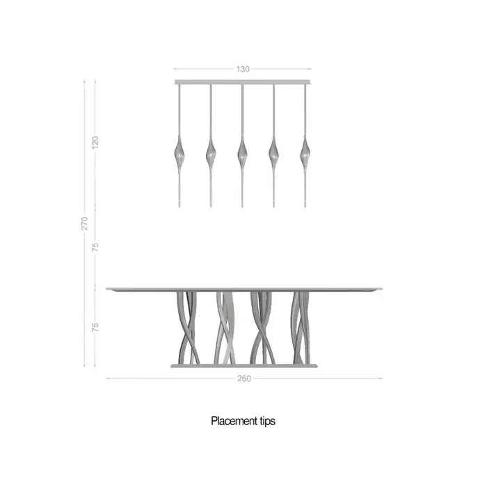 PEZEO CRYSTAL Long Chandelier L51'' 59''PEZZEO CRYSTAL Long Chandelier L51'' 59''