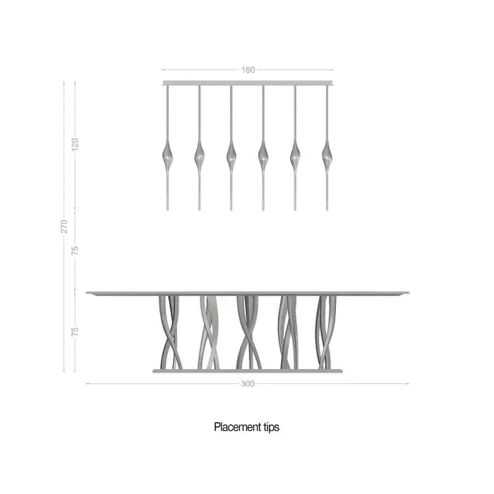 PEZEO CRYSTAL Long Chandelier L51'' 59''PEZZEO CRYSTAL Long Chandelier L51'' 59''