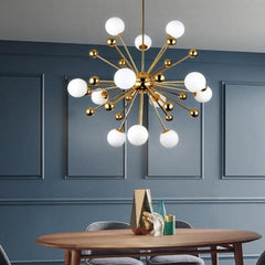 12-lights Gold Lamp Body White Lampshade Chandelier