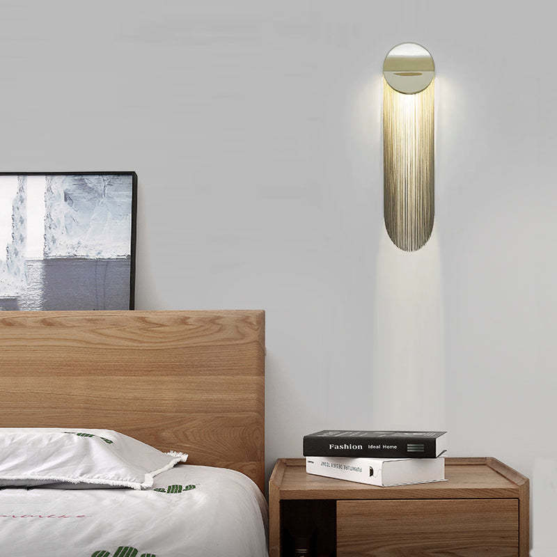 Modern Chain Tassel<br> Arcs  Wall Sconce