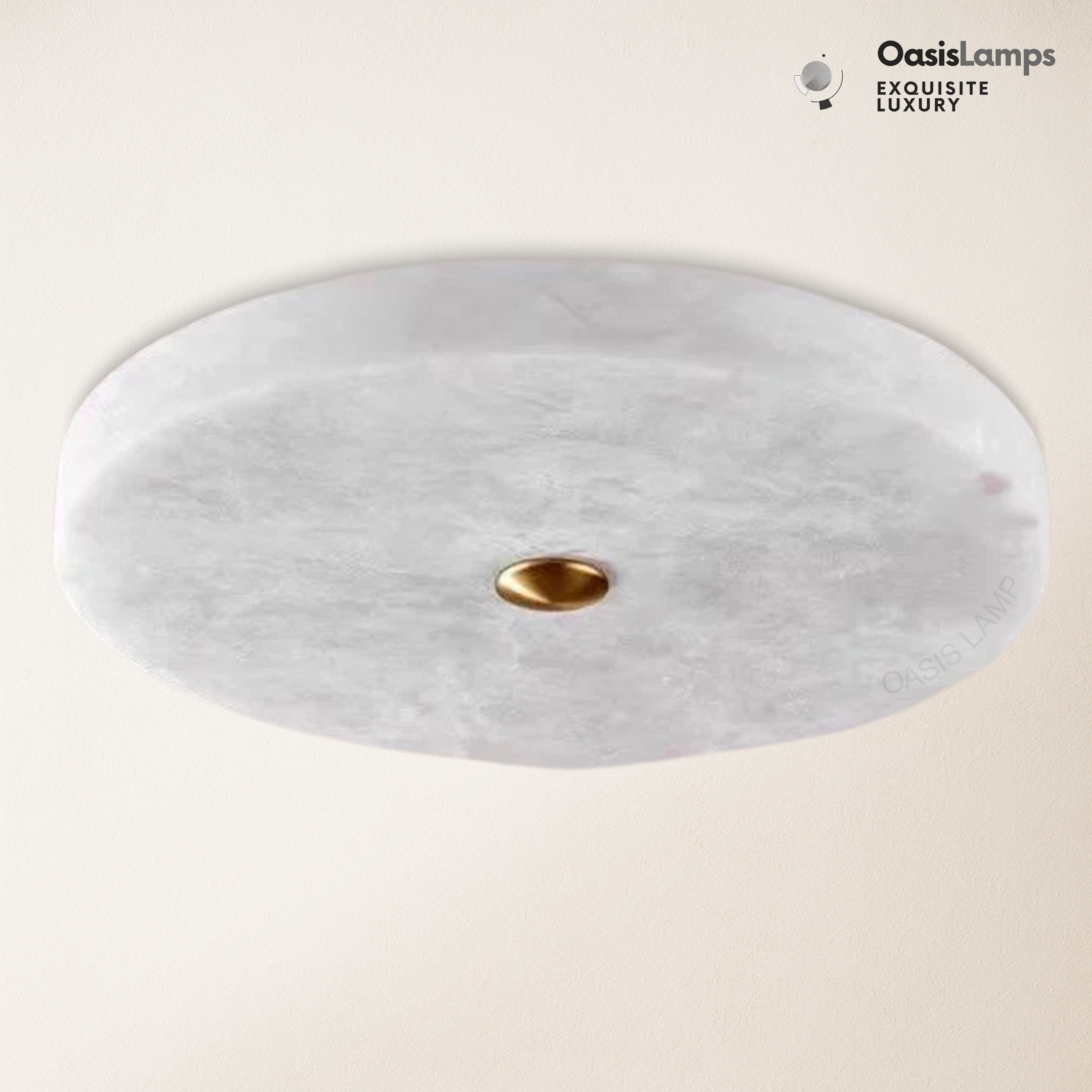 Egwent Alabaster Dish Recessed Circular LED Chandelier Flushmount