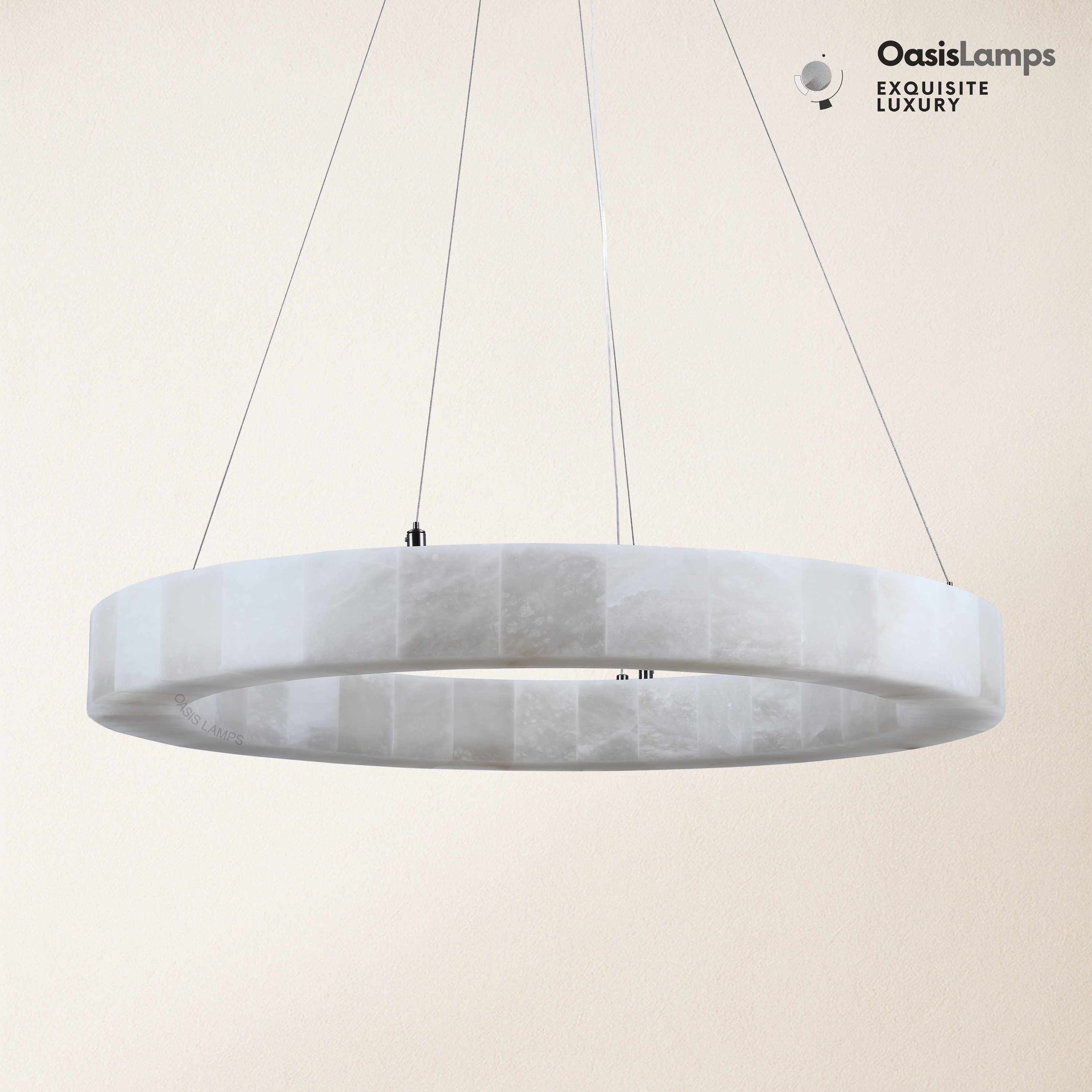 Soluna Alabaster Halo Chandelier 30"DSoluna Alabaster Halo Chandelier 30"D#color_white