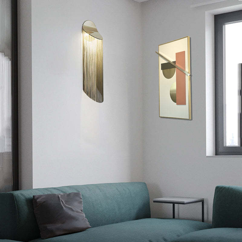 Modern Chain Tassel<br> Arcs  Wall Sconce