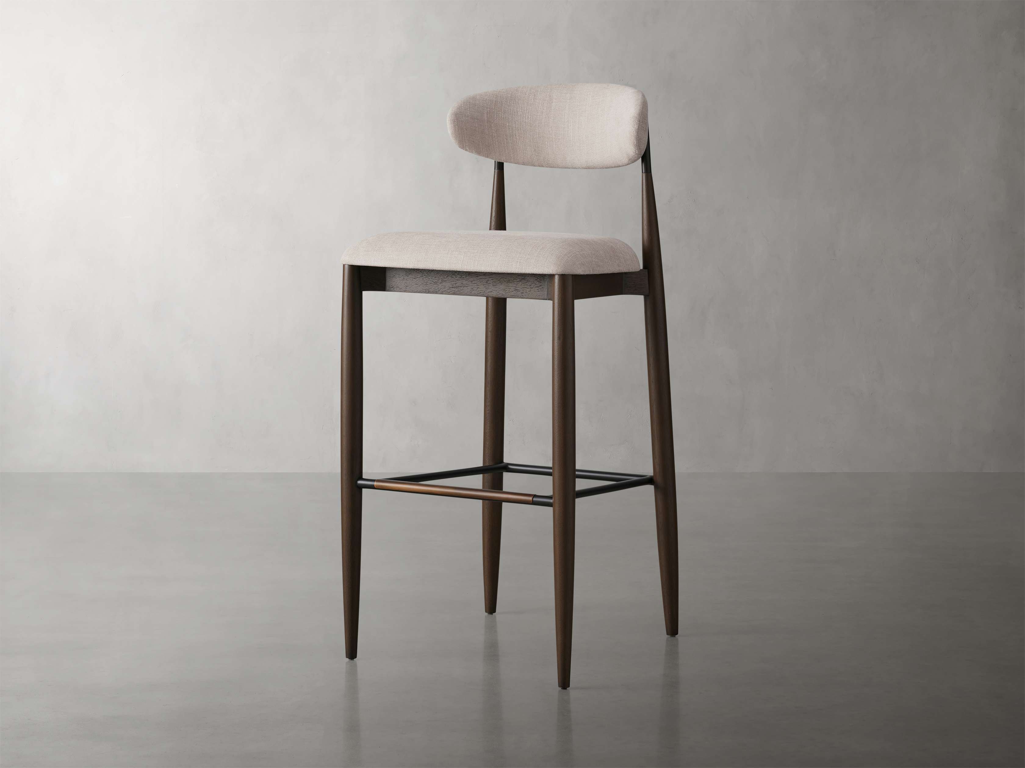 Jagger Armless Stool in Cinder with Oil Rubbed Bronze