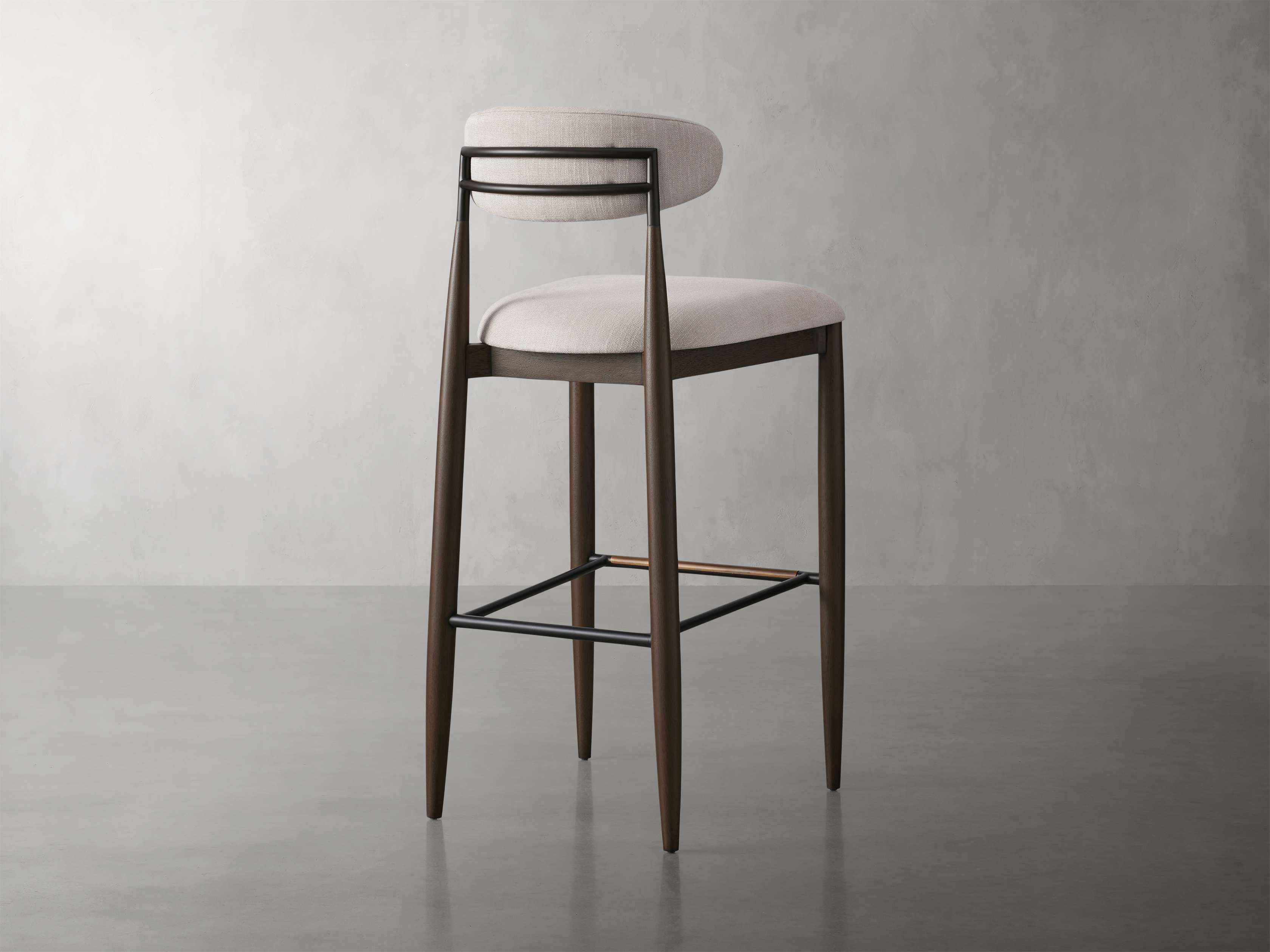 Jagger Armless Stool in Cinder with Oil Rubbed Bronze