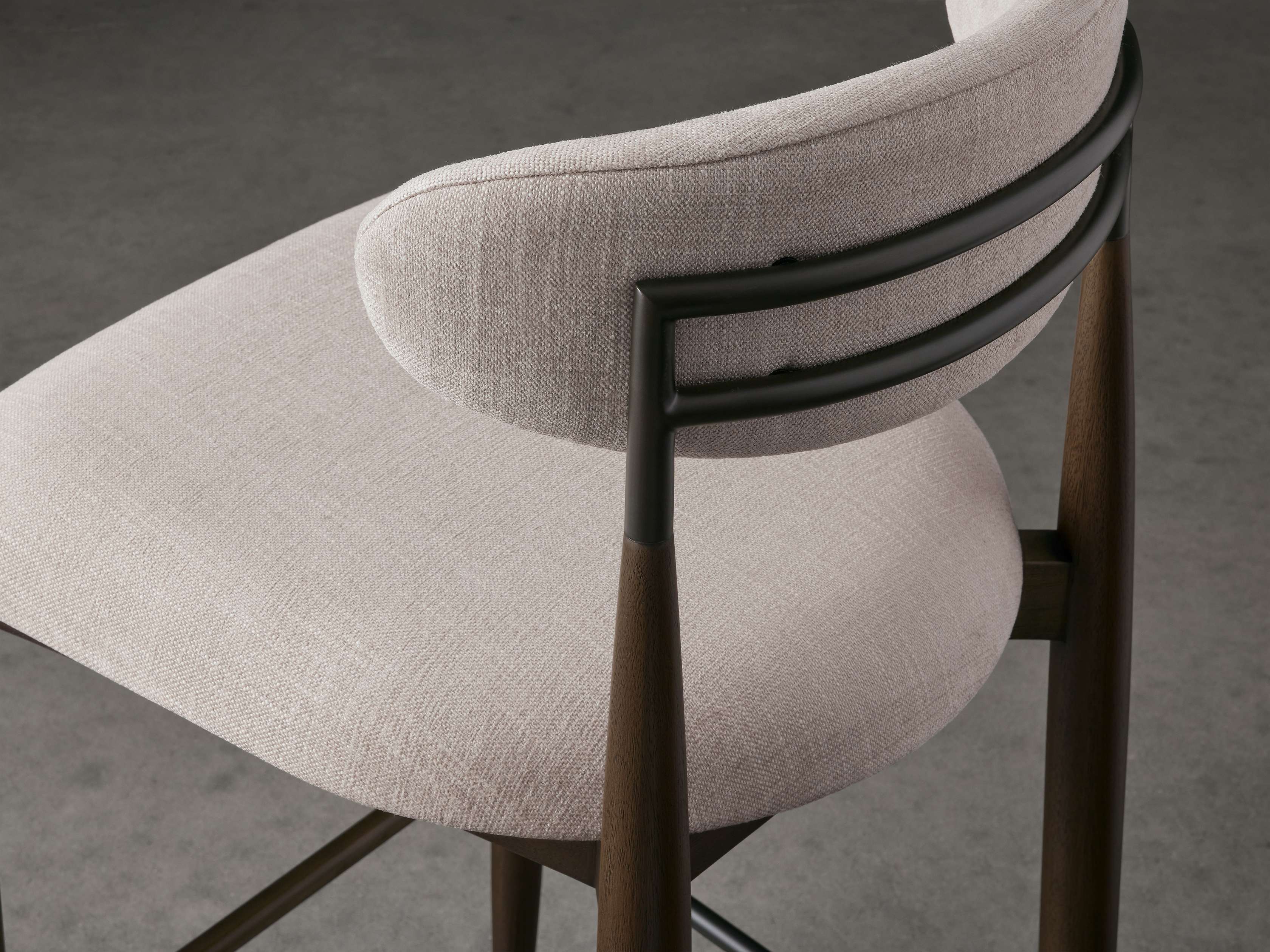 Jagger Armless Stool in Cinder with Oil Rubbed Bronze