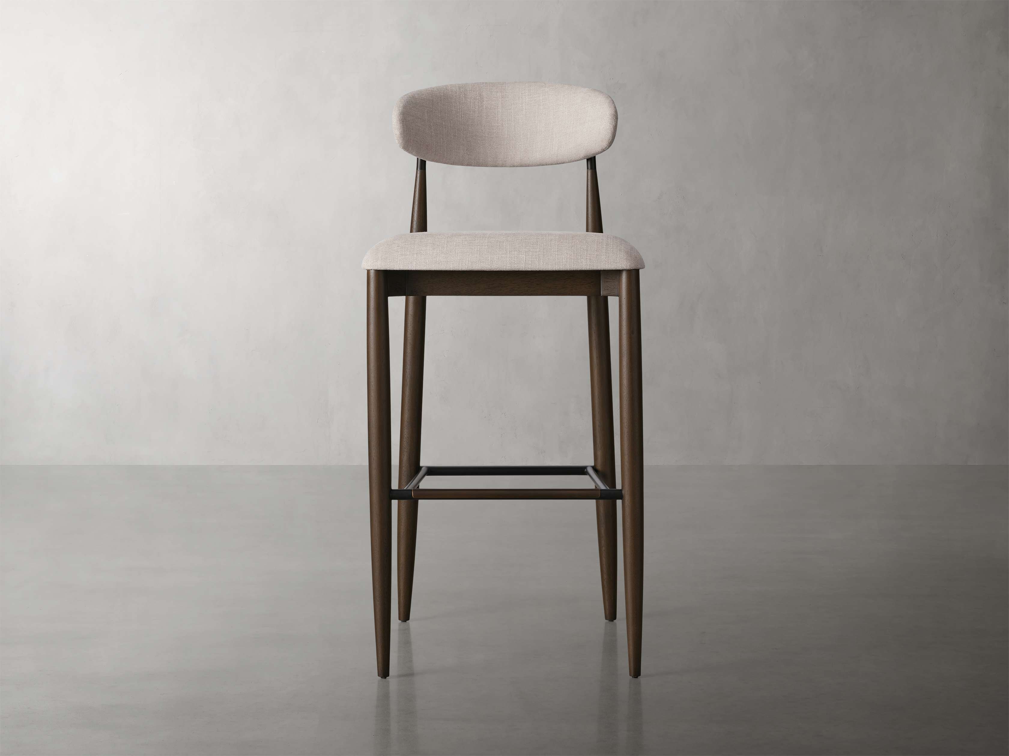 Jagger Armless Stool in Cinder with Oil Rubbed Bronze