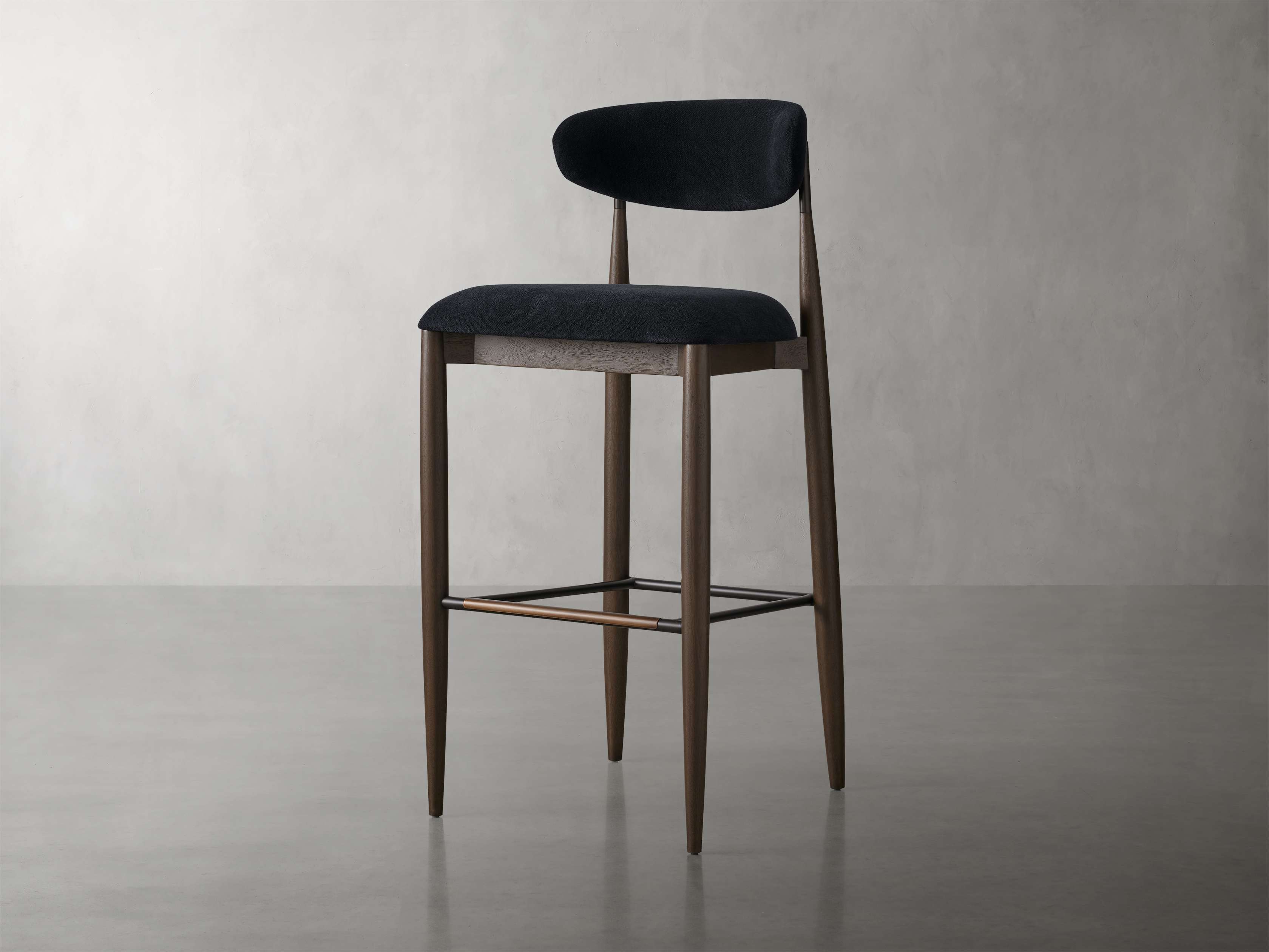 Jagger Armless Stool in Cinder with Oil Rubbed Bronze