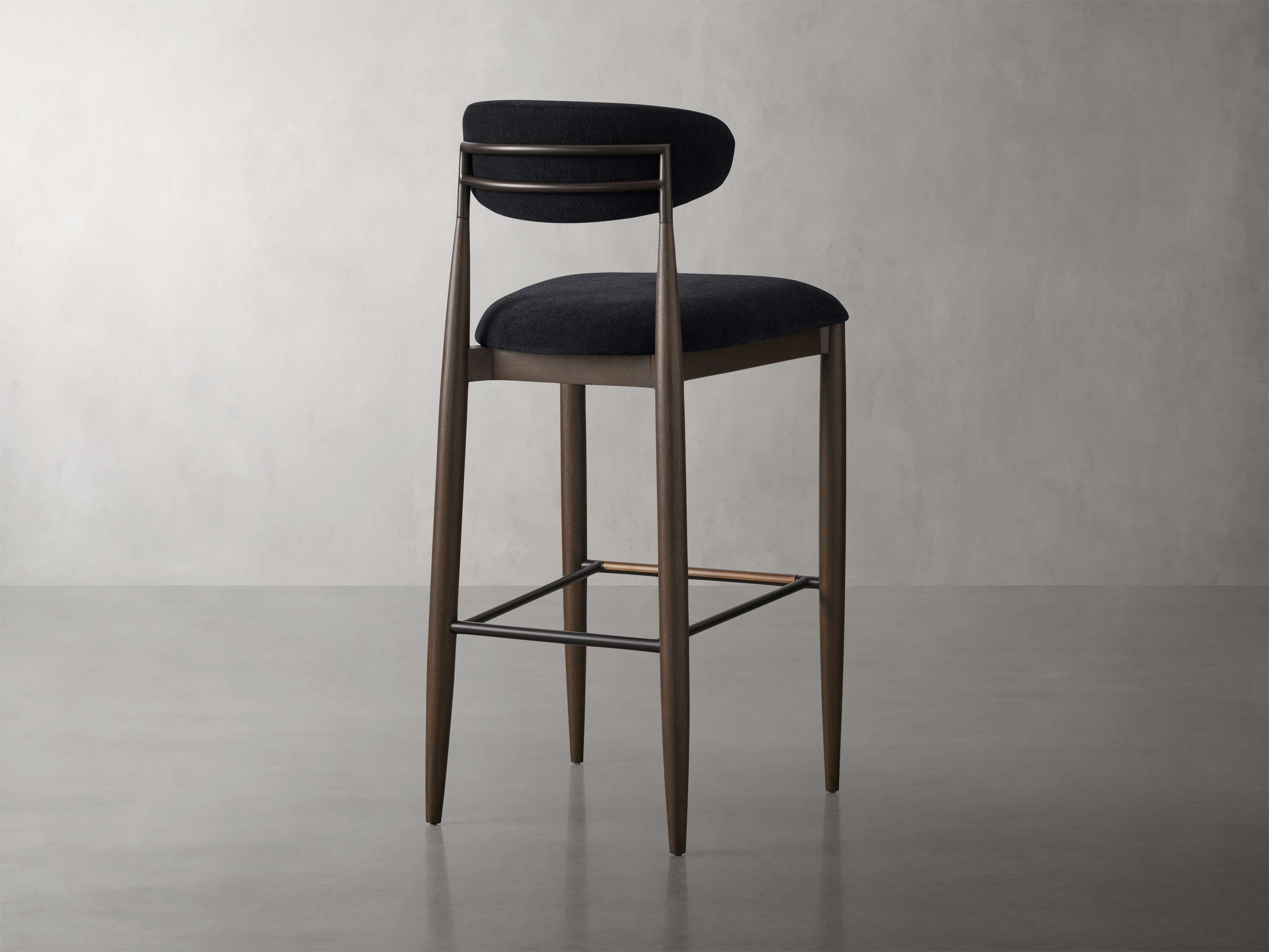 Jagger Armless Stool in Cinder with Oil Rubbed Bronze