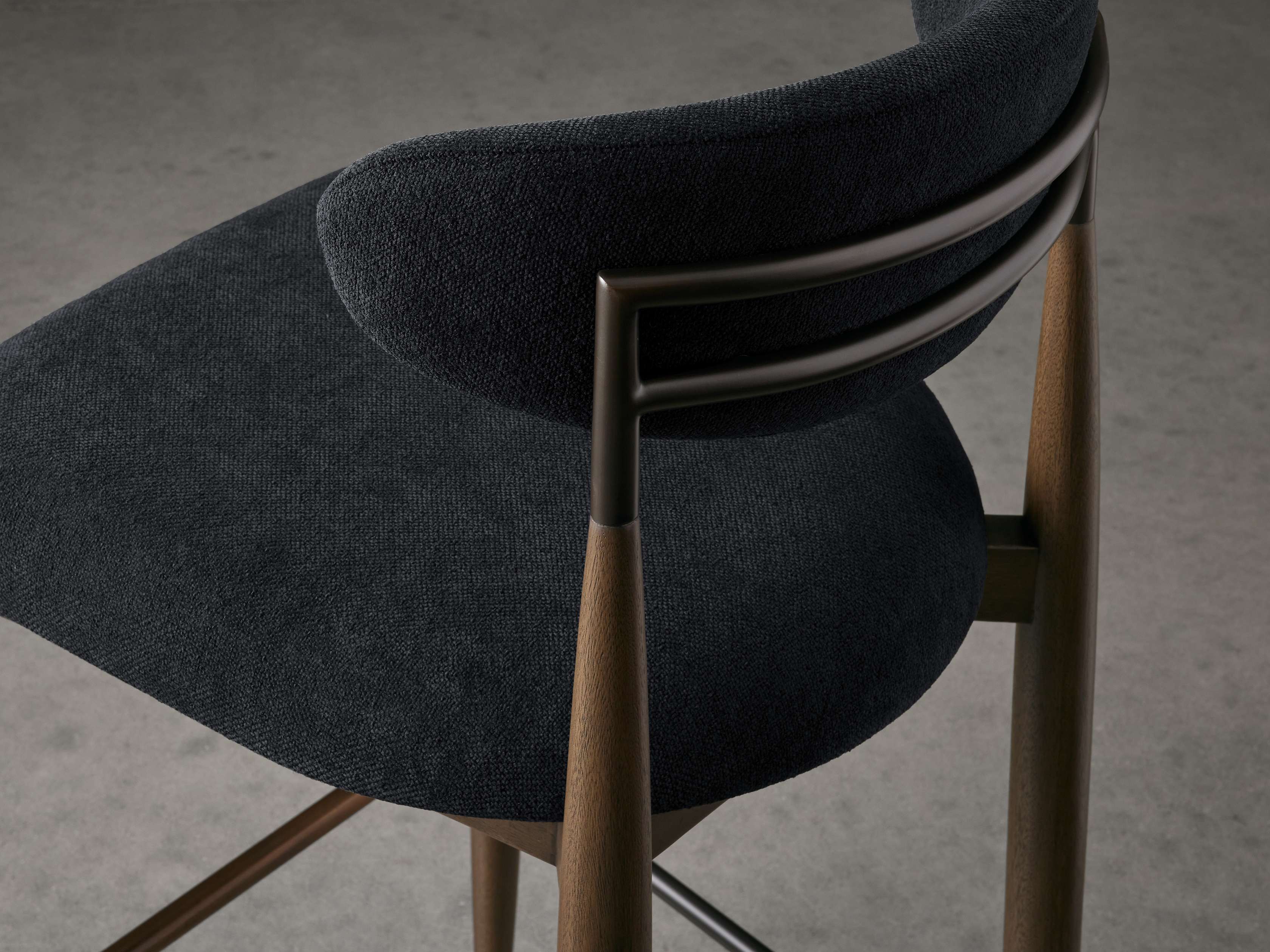 Jagger Armless Stool in Cinder with Oil Rubbed Bronze