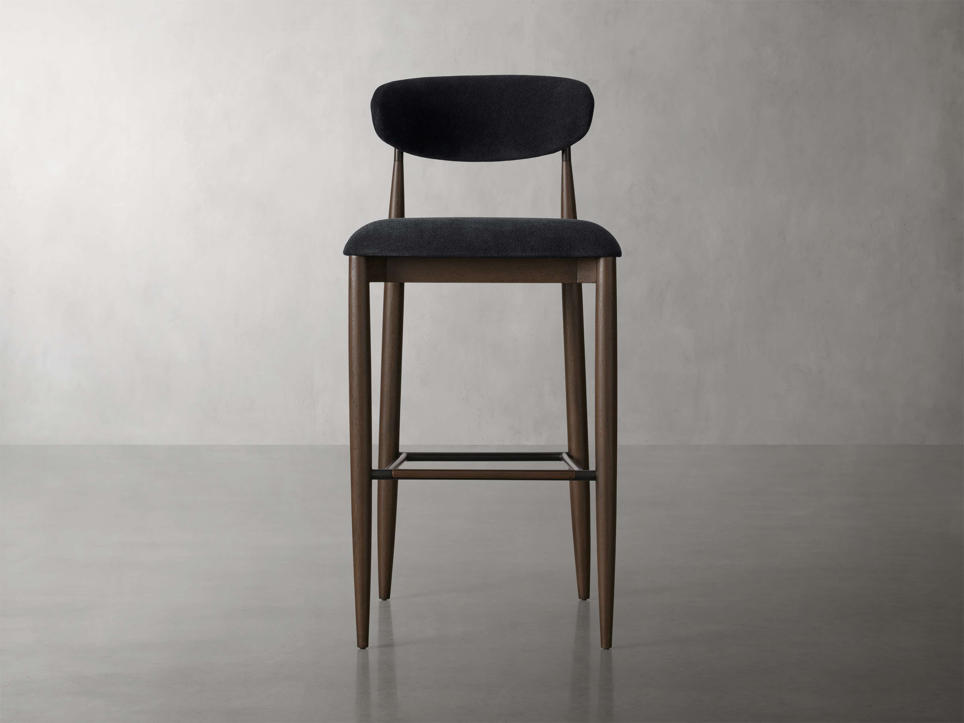 Jagger Armless Stool in Cinder with Oil Rubbed Bronze