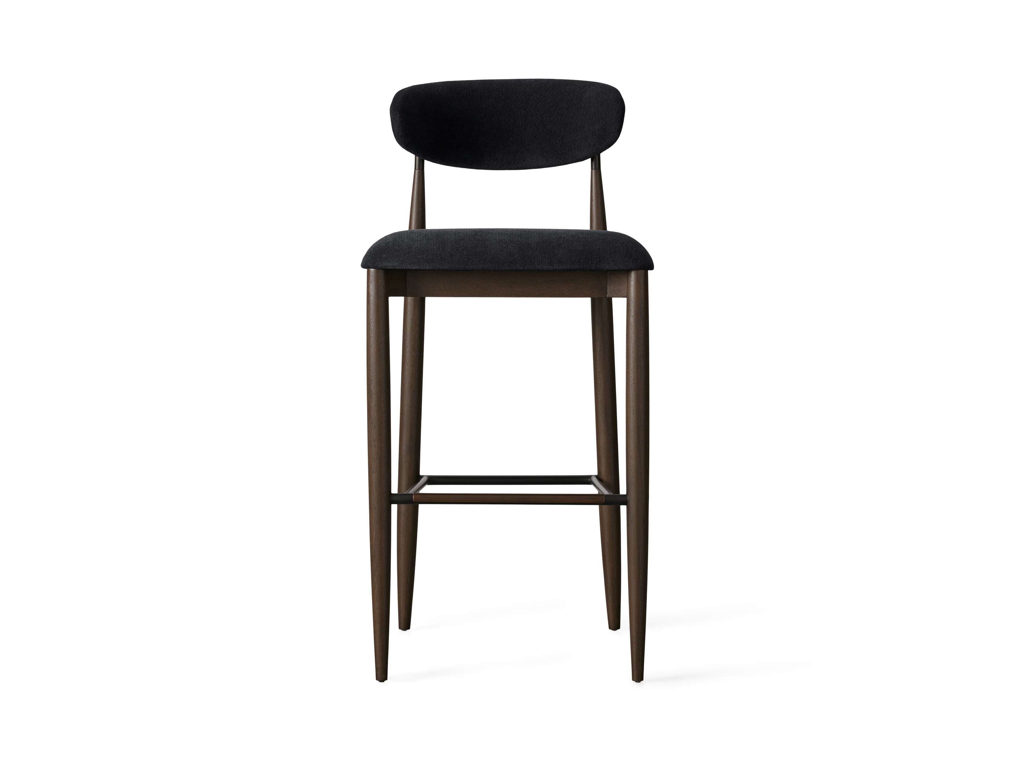 Jagger Armless Stool in Cinder with Oil Rubbed Bronze