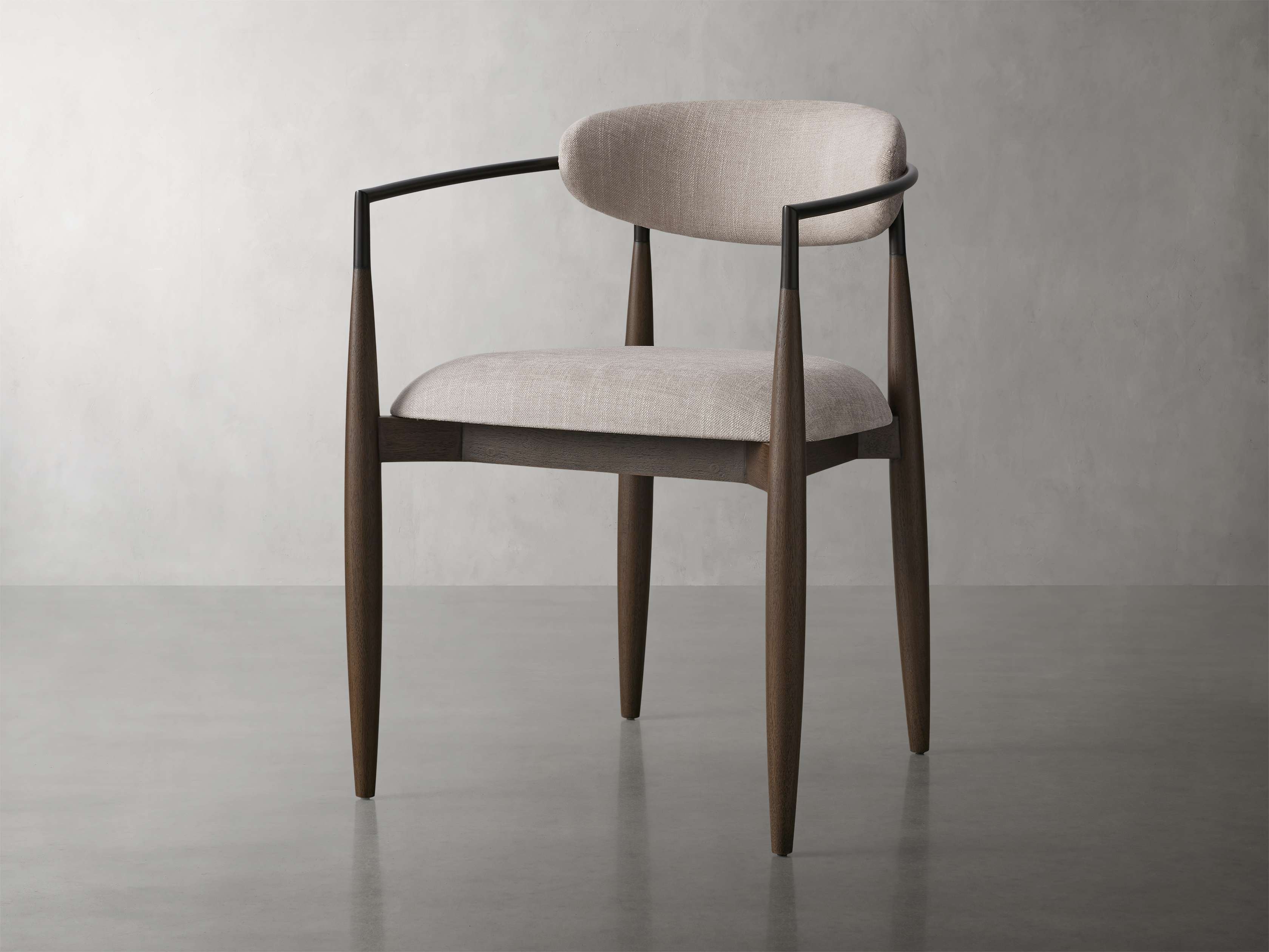 Jagger Dining Arm Chair in Cinder with Oil Rubbed Bronze