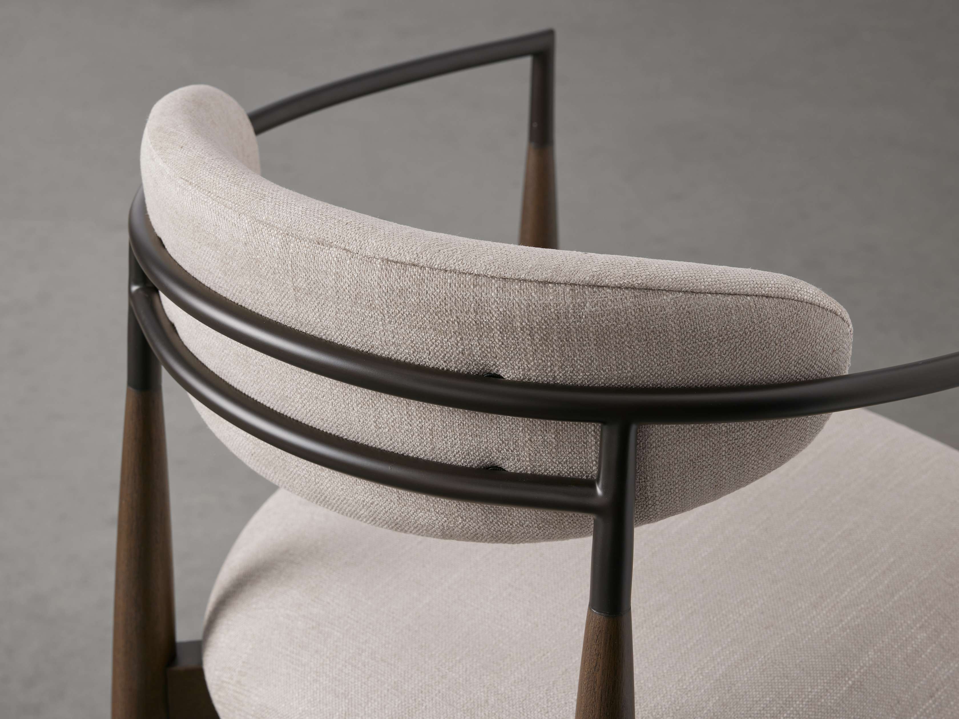 Jagger Dining Arm Chair in Cinder with Oil Rubbed Bronze