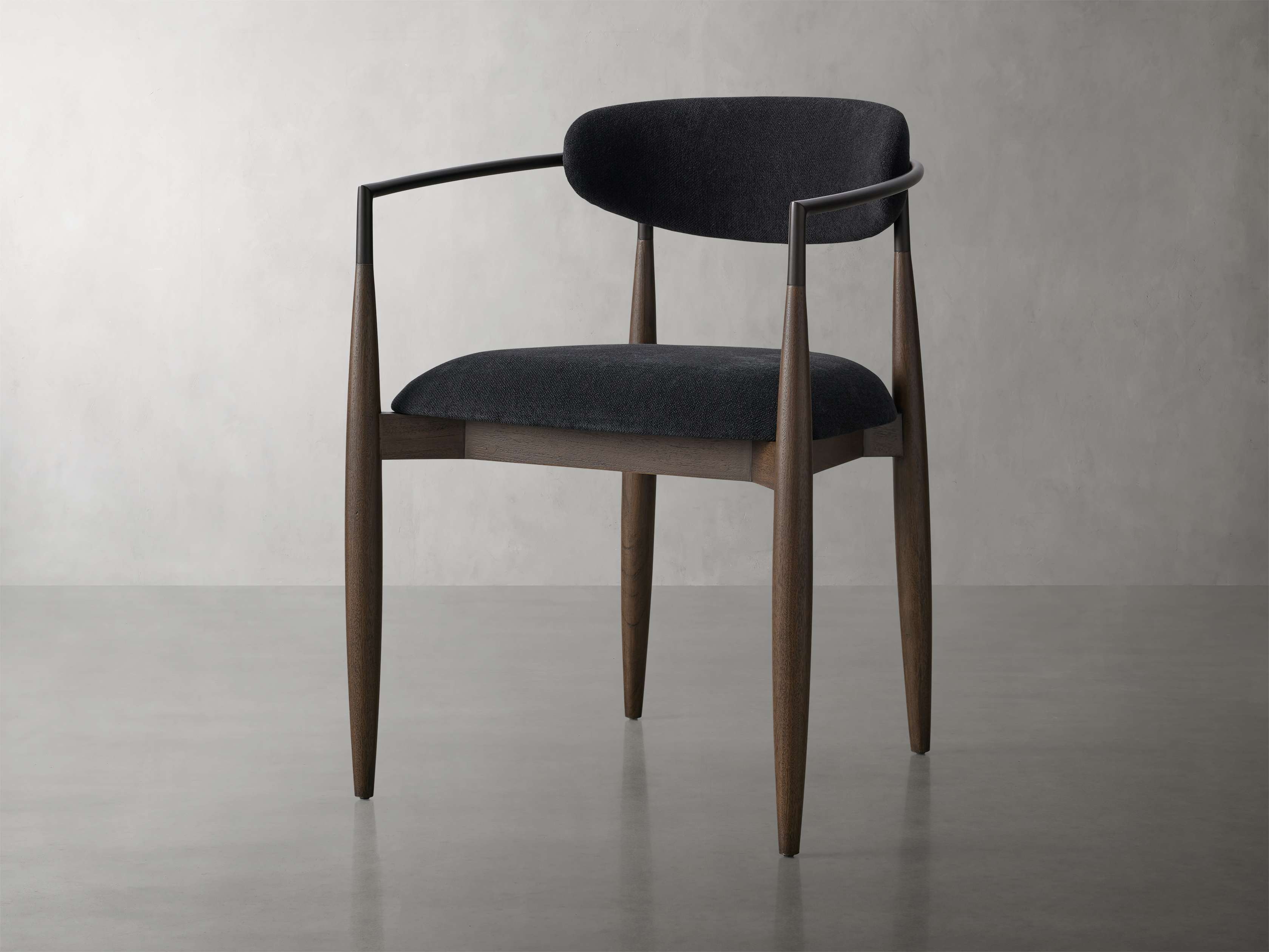 Jagger Dining Arm Chair in Cinder with Oil Rubbed Bronze