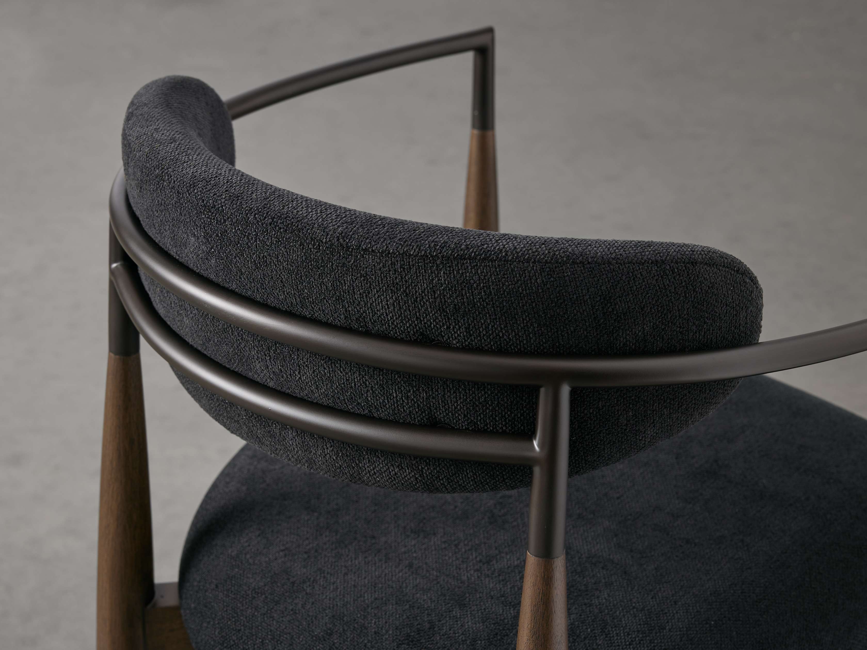 Jagger Dining Arm Chair in Cinder with Oil Rubbed Bronze