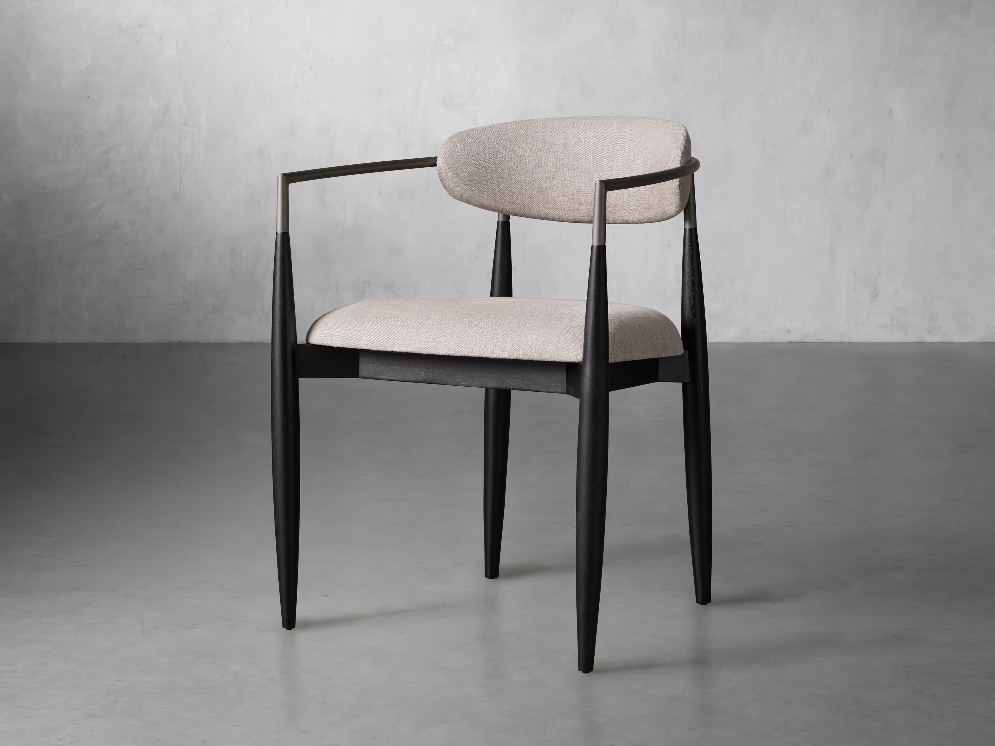 Jagger Dining Arm Chair in Black with Antique Pewter