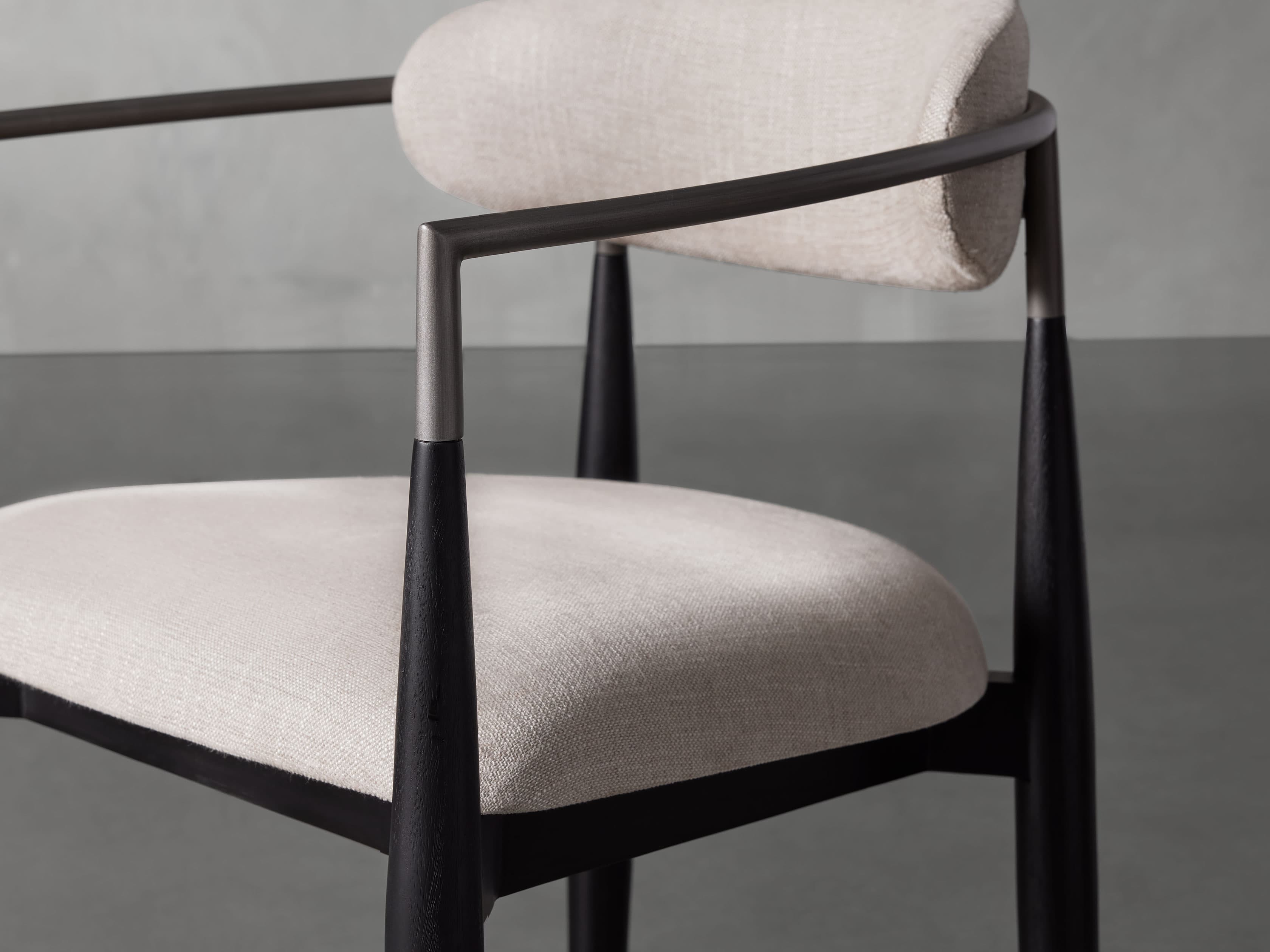 Jagger Dining Arm Chair in Black with Antique Pewter