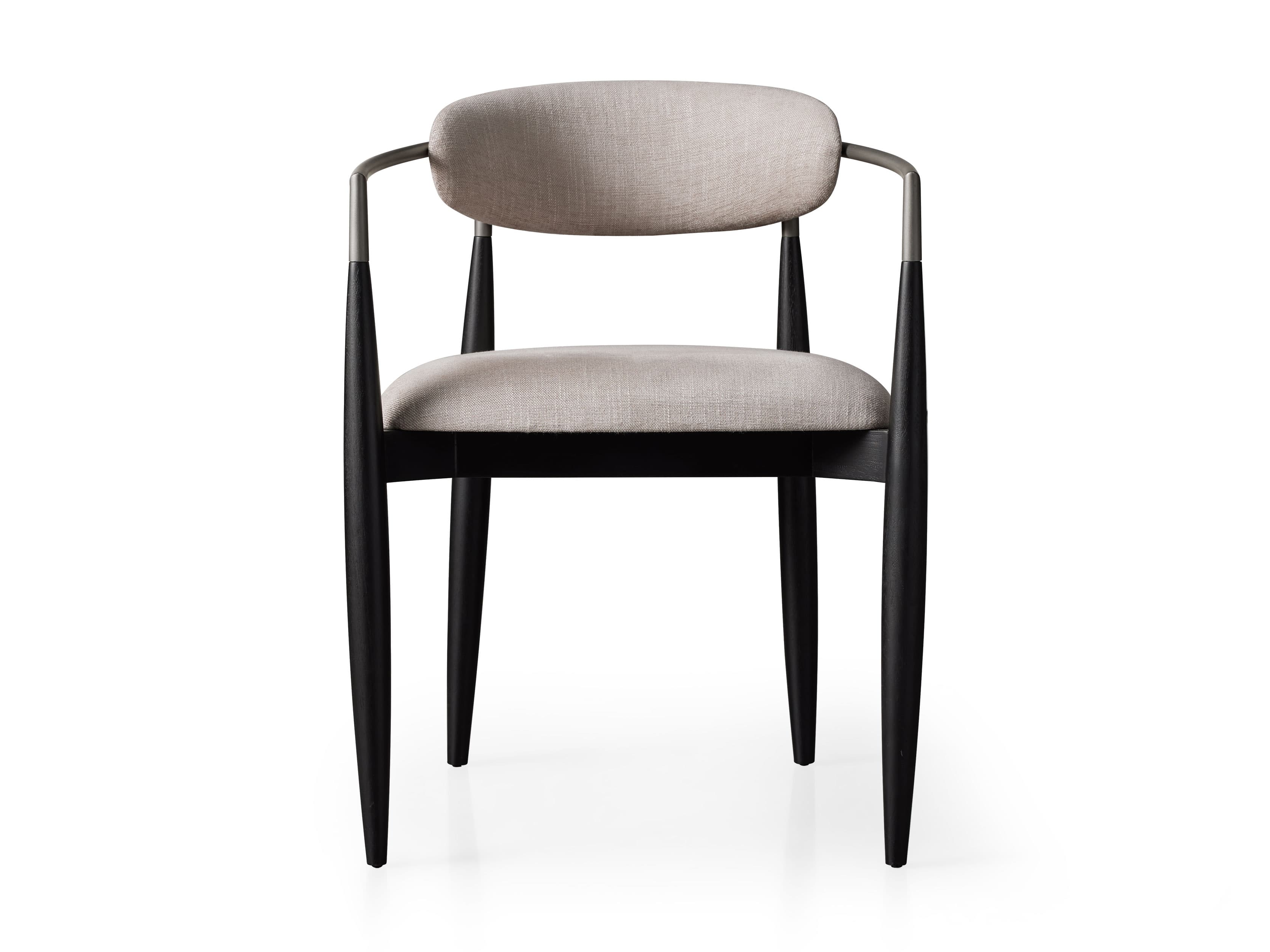 Jagger Dining Arm Chair in Black with Antique Pewter