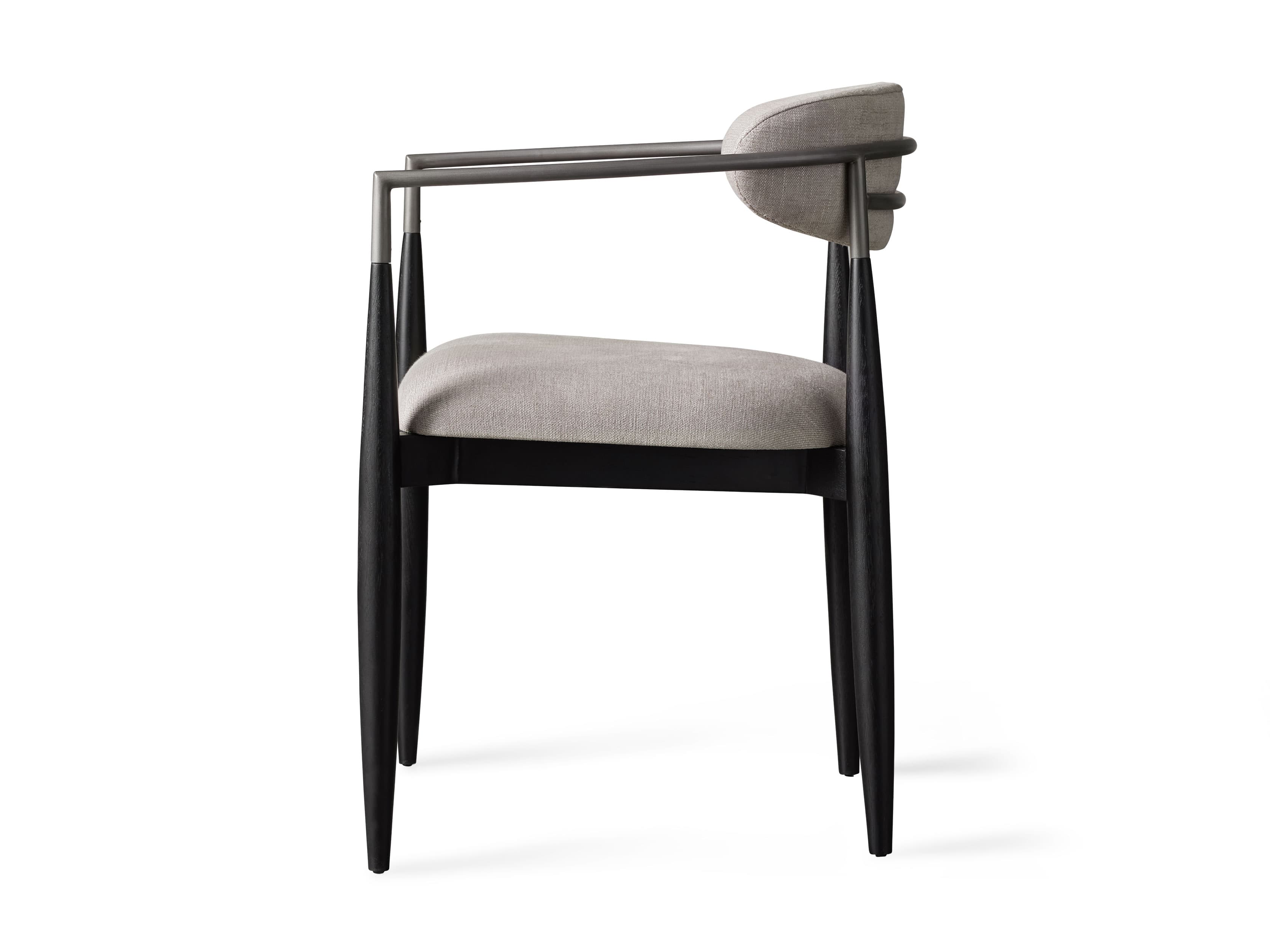 Jagger Dining Arm Chair in Black with Antique Pewter