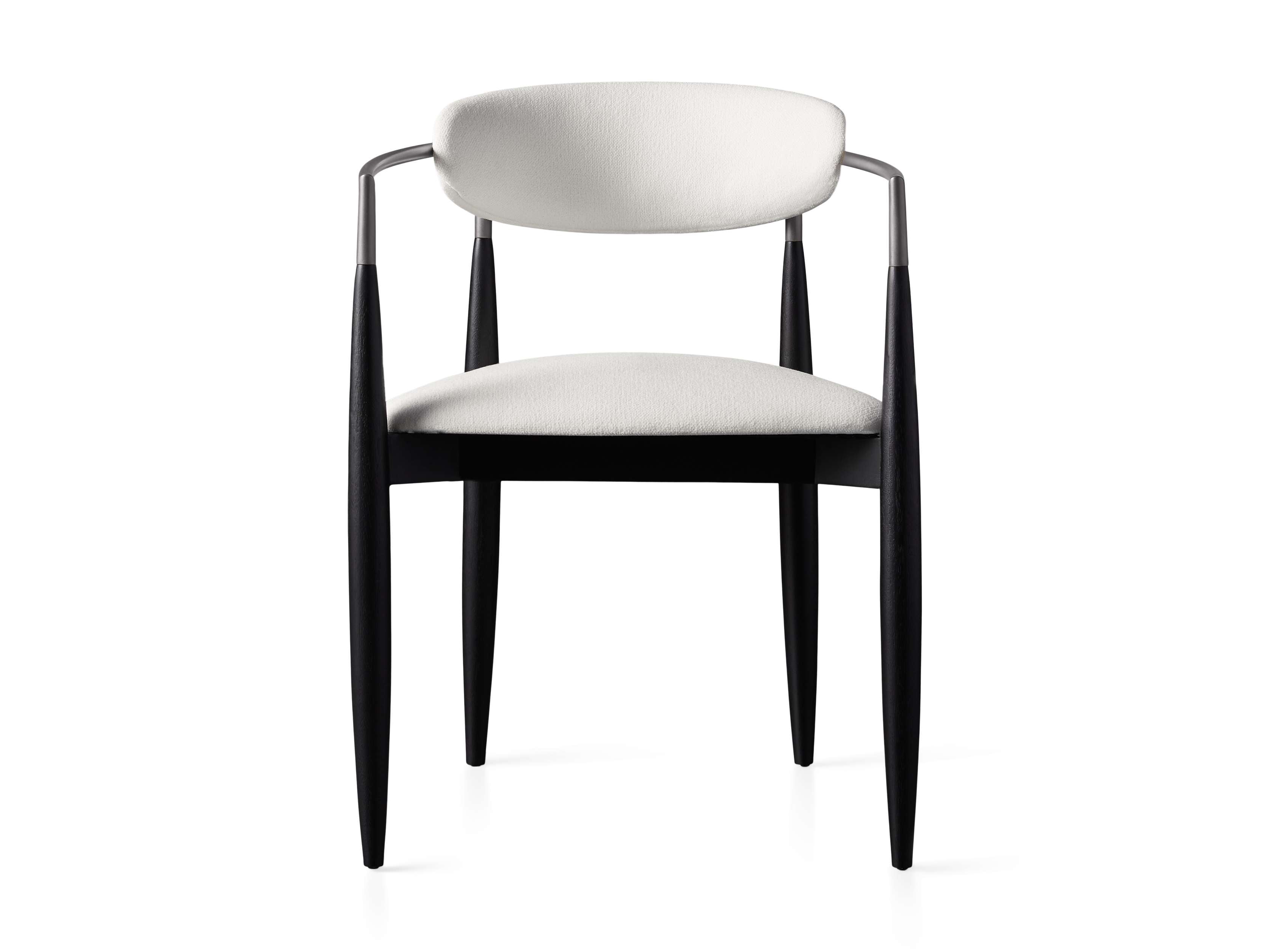 Jagger Dining Arm Chair in Black with Antique Pewter
