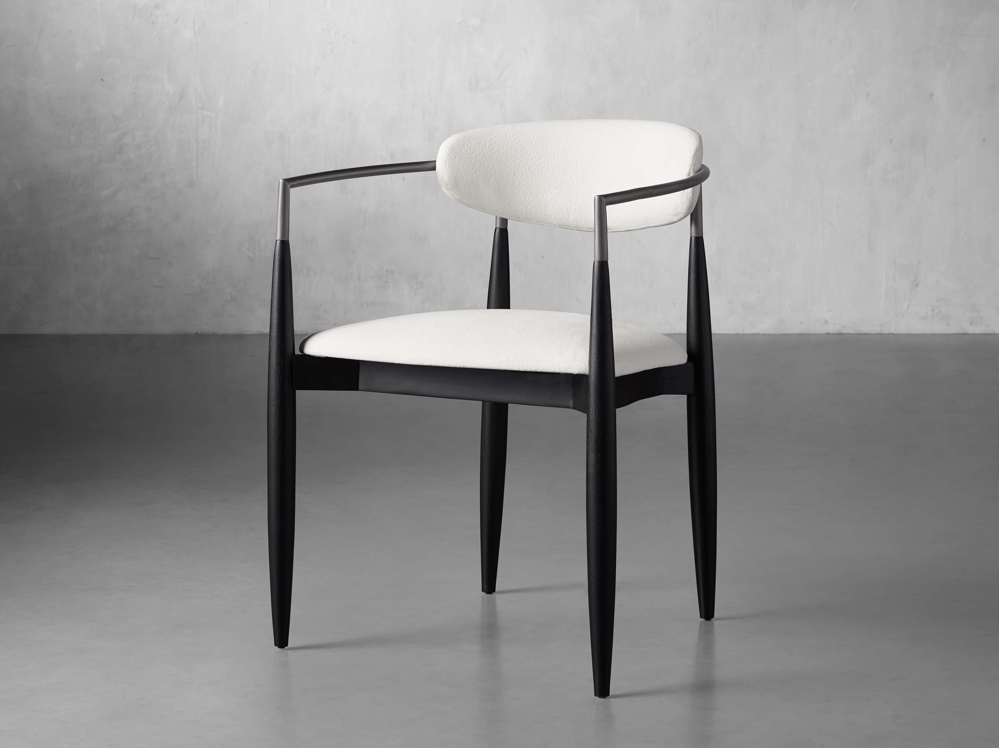 Jagger Dining Arm Chair in Black with Antique Pewter