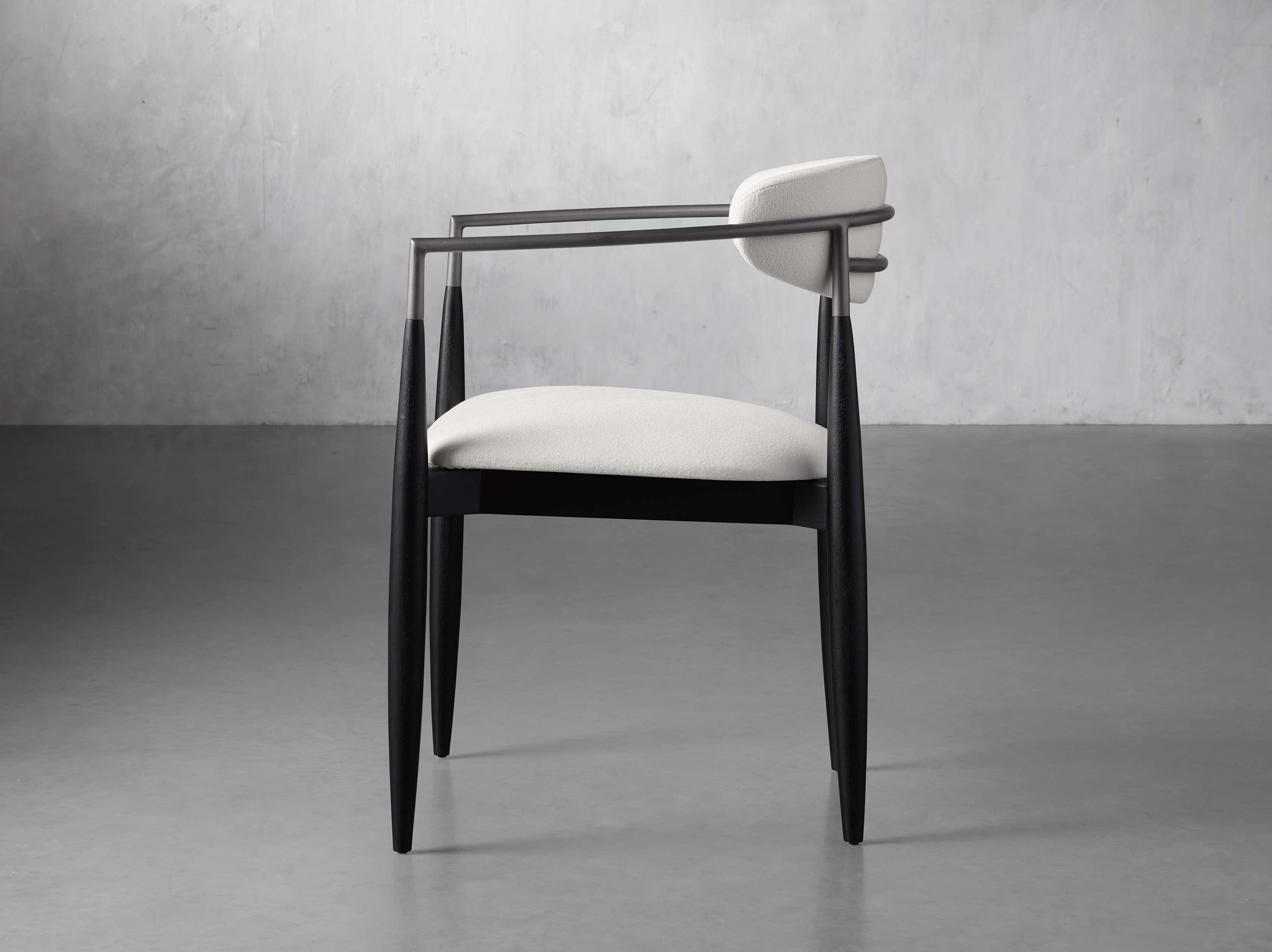 Jagger Dining Arm Chair in Black with Antique Pewter