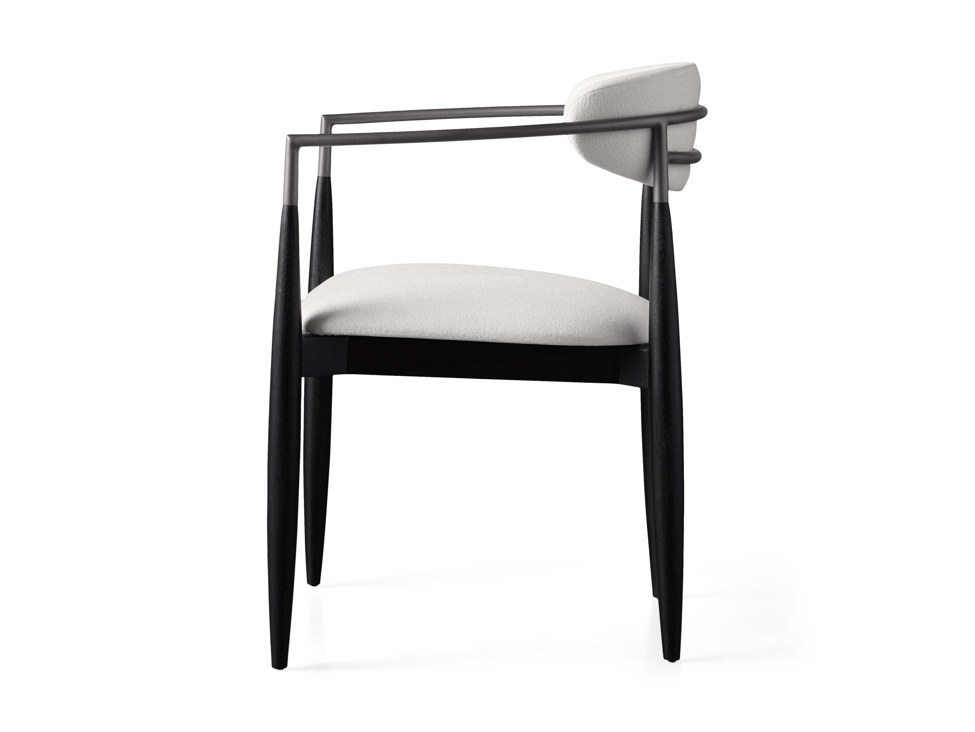 Jagger Dining Arm Chair in Black with Antique Pewter