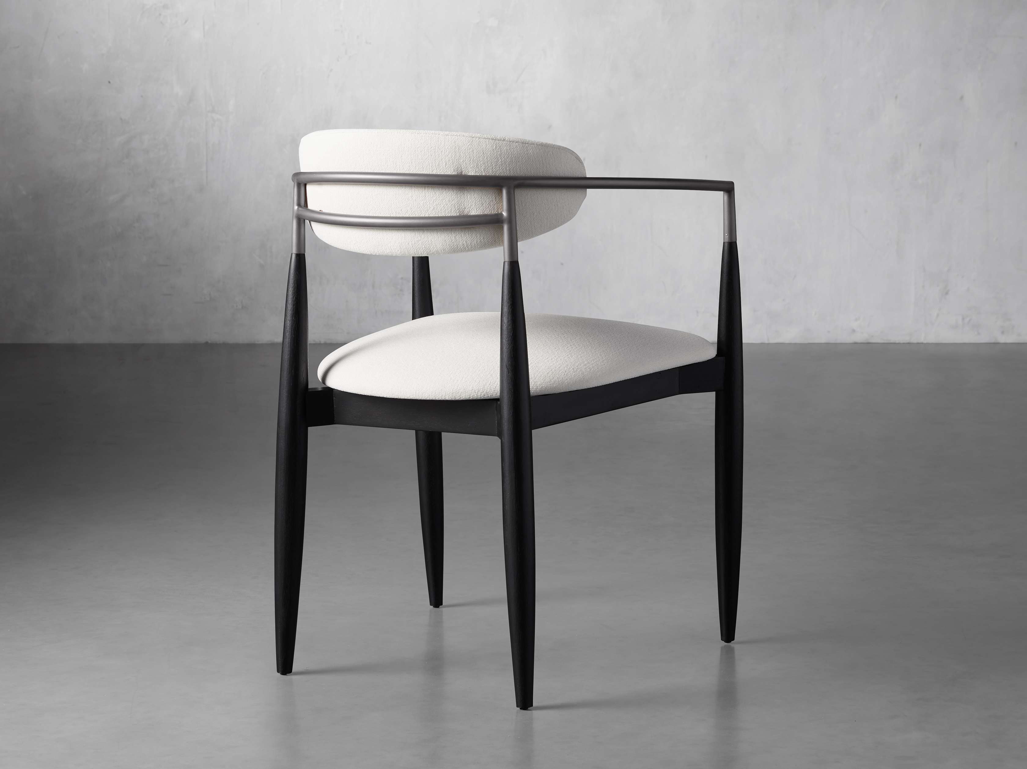Jagger Dining Arm Chair in Black with Antique Pewter